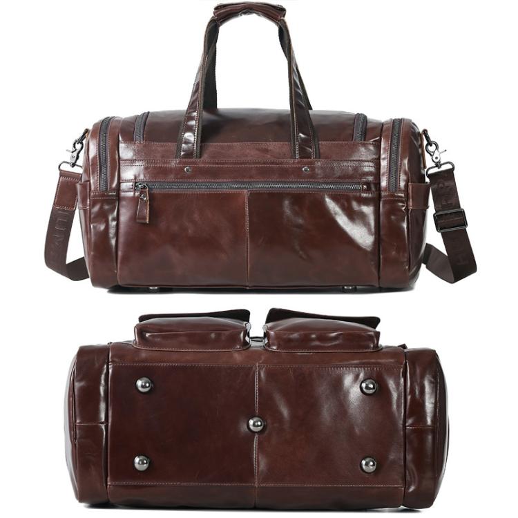 HUMERPAUL MH484 Men Leather Business Travel Bag Large Capacity Carry Bag - Brown