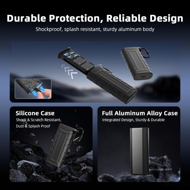 BRDRC Multi-Functional SD/TF Flash Transfer Card High-Speed Reader Storage Box - Black