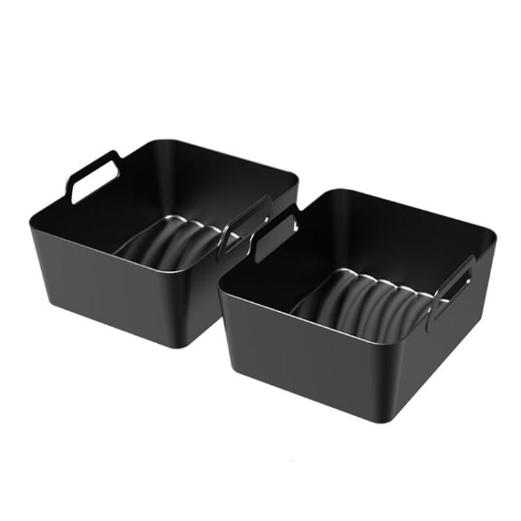 2-in-1 Model Silicone Air Fryer Liners for Ninja Foodi Dual AF500 / DZ071 Reusable Rectangular Baking Tray with Handles