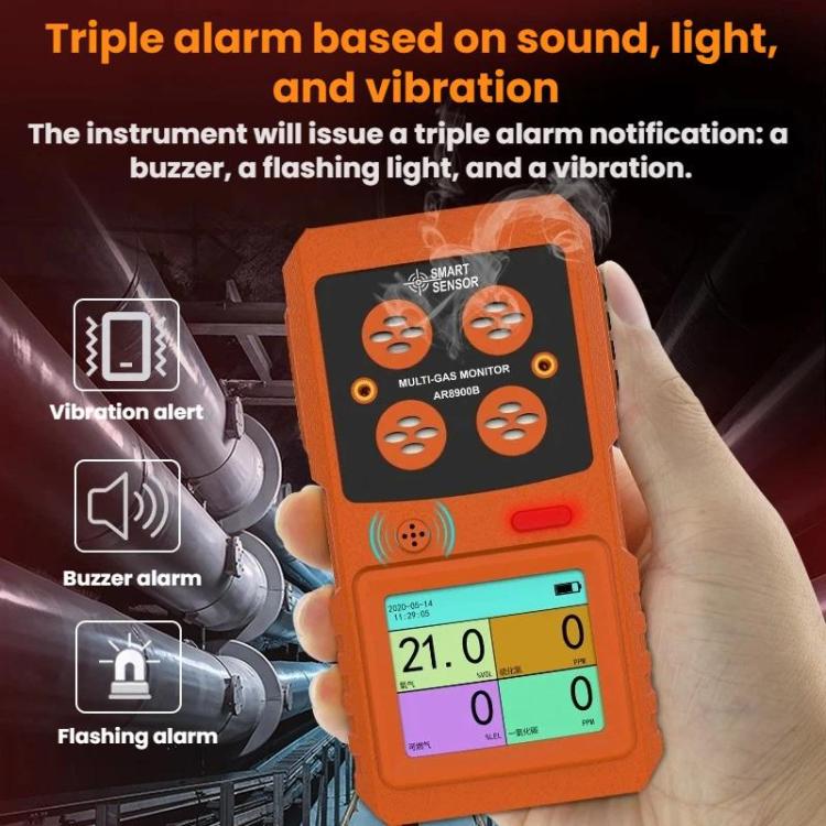 SMART SENSOR 4 In 1 Explosion-Proof Gas Concentration Detector - AR8900B English