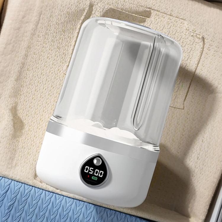 F1 1.5L Mini Underwear Desktop Washing Machine Portable Two-Speed Digital Display Washing Machine, Spec: Rechargeable White