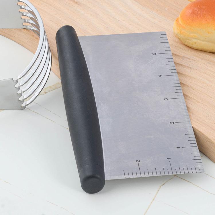 LsCook Square Stainless Steel Spatula With Measurement Markings - Black