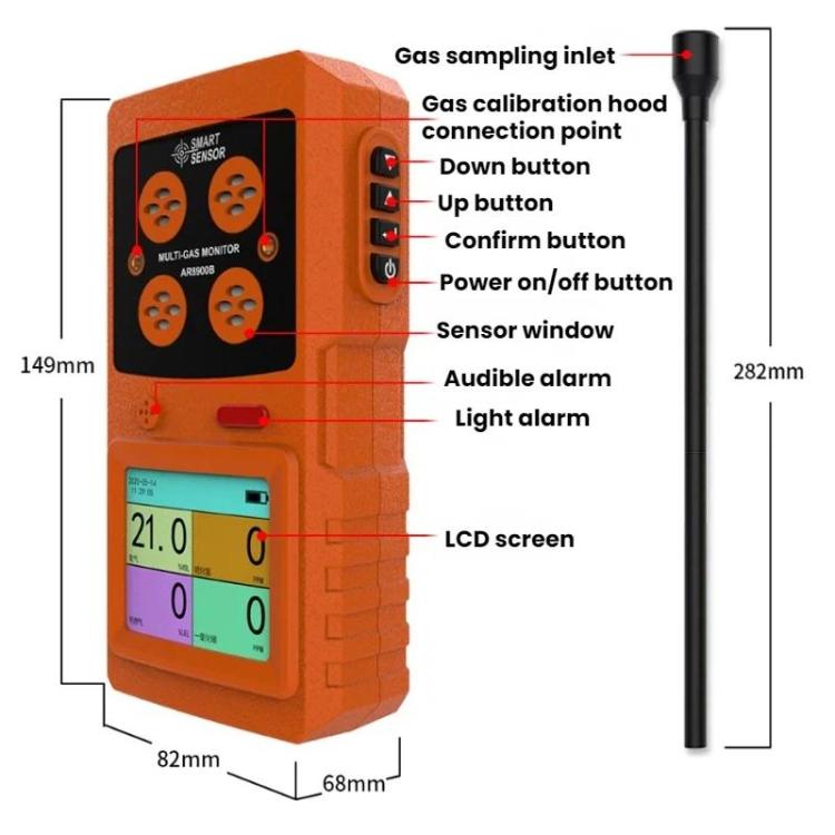 SMART SENSOR 4 In 1 Gas Concentration Explosion-Proof Detector - AR8900A English