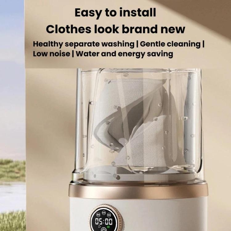 A07 2L Portable Washing Machine With 3 Modes Waterproof & Quiet Underwear Washing Cup, Spec: Plug-in White