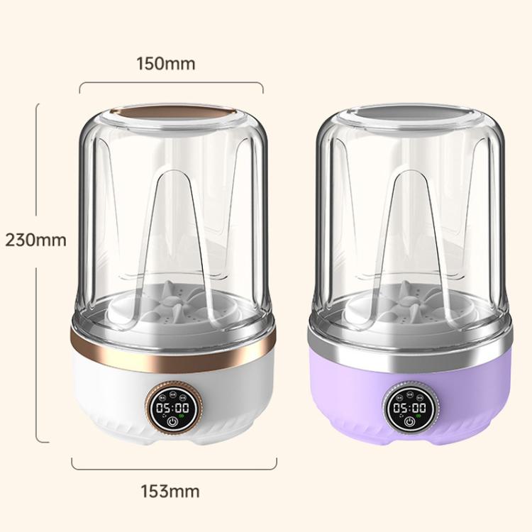 A07 2L Portable Washing Machine With 3 Modes Waterproof & Quiet Underwear Washing Cup, Spec: Plug-in White