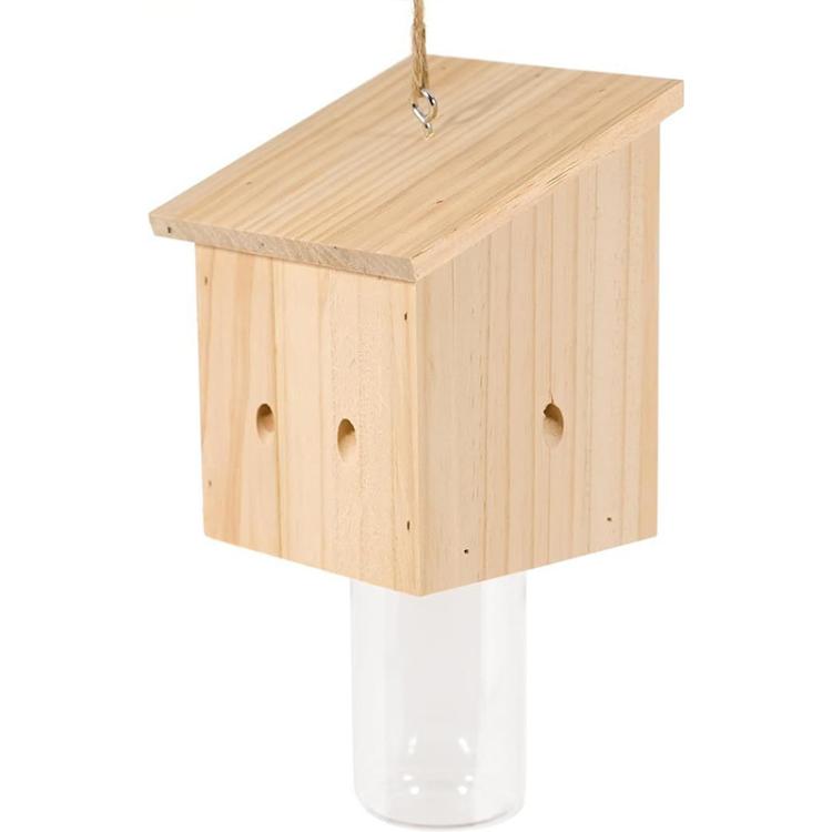 Carpenter Bee Trap Sustainable Wooden Wasp Trap For Outdoor Use, Effective Hornet & Yellow Jacket Catcher Hanging Insect Trap B Type