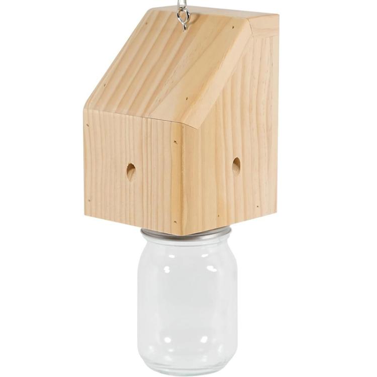 Carpenter Bee Trap Sustainable Wooden Wasp Trap For Outdoor Use, Effective Hornet & Yellow Jacket Catcher Hanging Insect Trap C Type