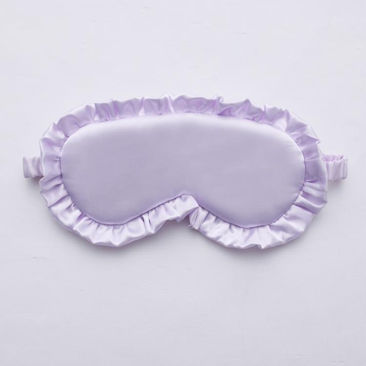 Faux Silk Satin Sleep Mask with Ruffle Edge Soft Breathable Eye Mask Light Blocking Blindfold with Elastic Strap
