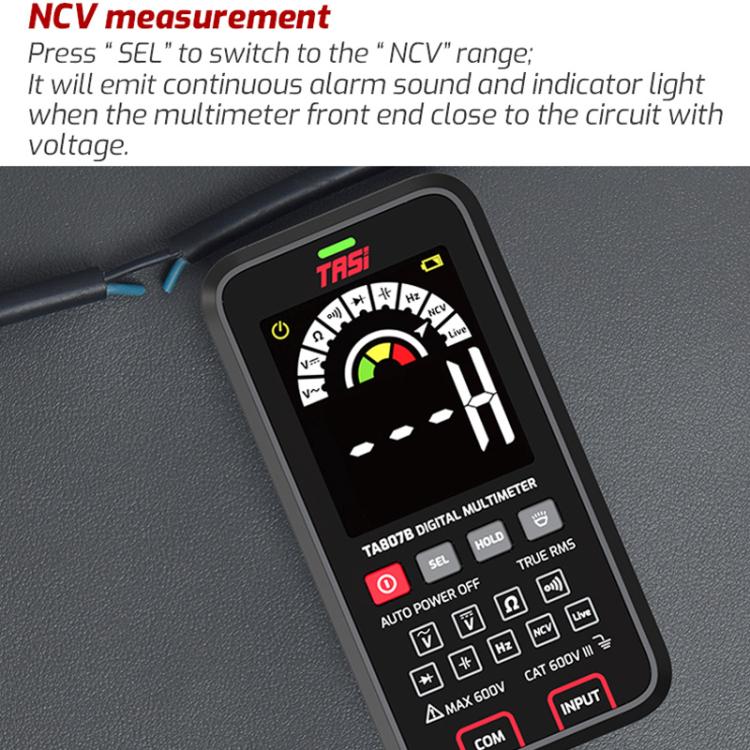 TASI TA807A Digital Fully Automatic Smart Burn-Proof Multifunction Large-Screen Multimeter Voltage Resistance Frequency Tester