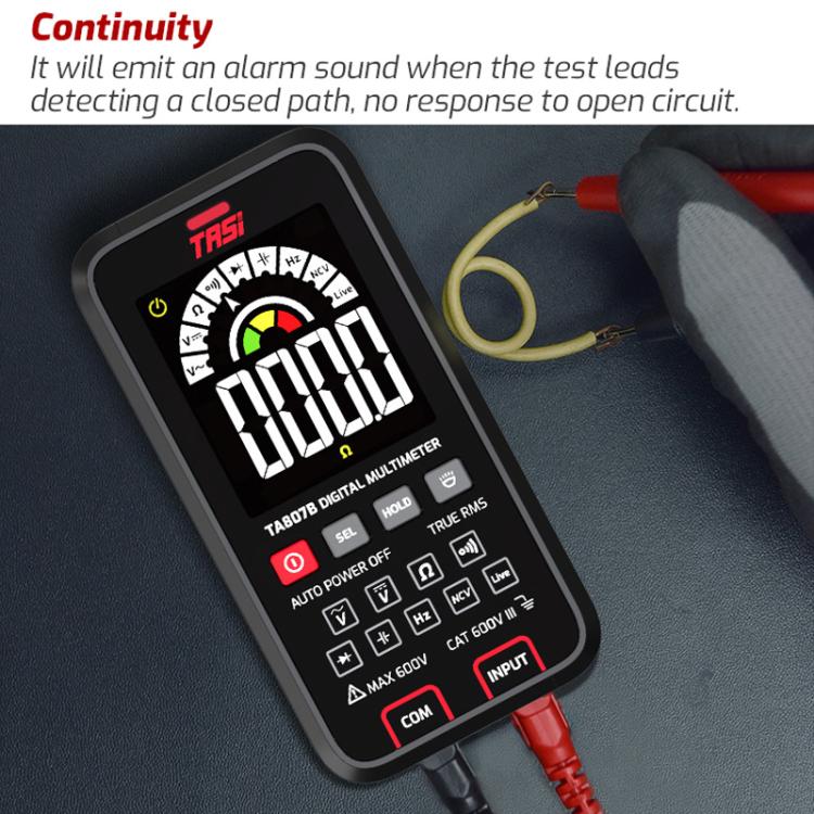 TASI TA807B With Capacitance Test Digital Fully Automatic Smart Burn-Proof Multifunction Large-Screen Multimeter Voltage Resistance Frequency Tester