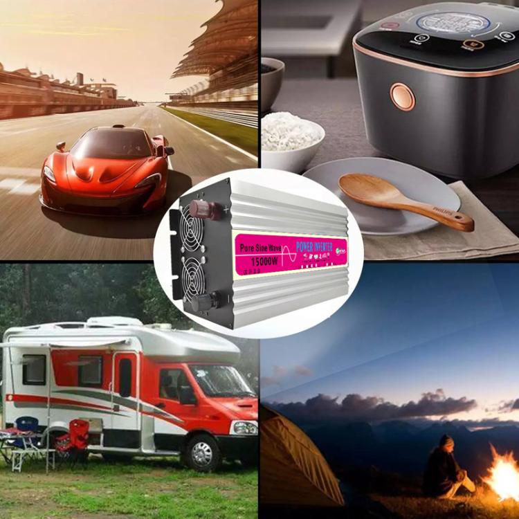 Gurxun 15000W Pure Sine Wave Car Power Inverter With Voltage Display High-Power Universal Power Outlet, Spec: 24V To 110V