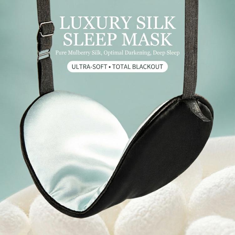 Silk Sleep Mask with Adjustable Buckle & Latex Strap Light Blocking Eye Mask
