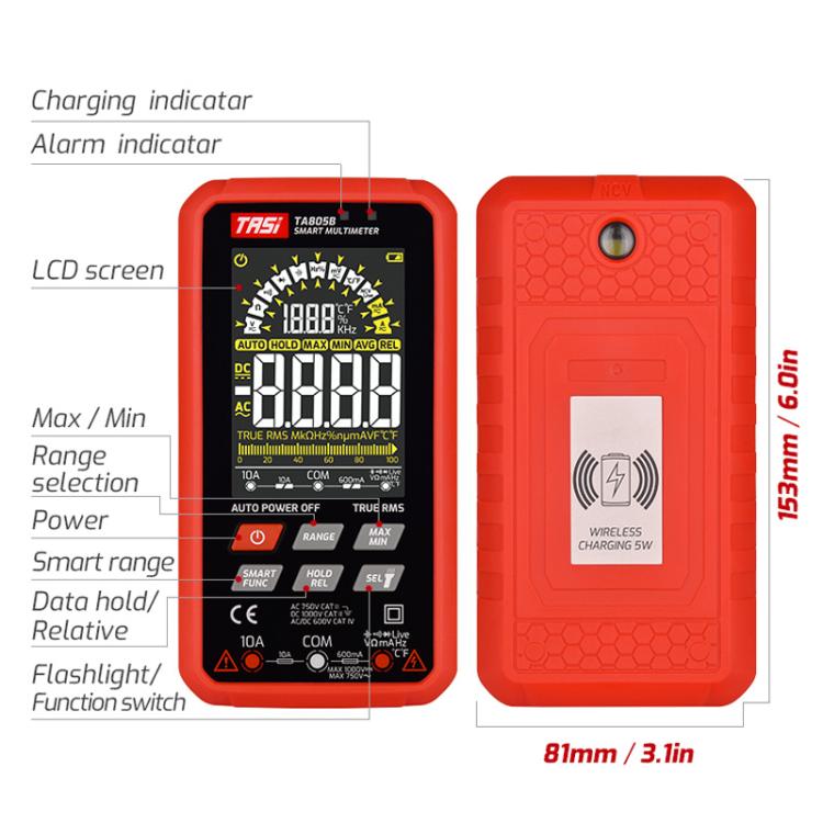 TASI TA805A Battery-powered Large Screen Digital Fully Automatic Smart Multimeter