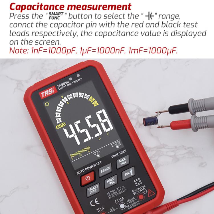 TASI TA805B Rechargeable Large Screen Digital Fully Automatic Smart Multimeter