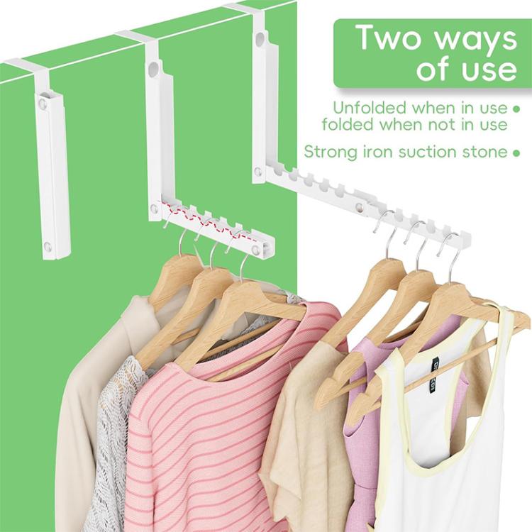 FS-2621 Double Folding Over-The-Door Clothes Drying Rack No-Drill Door Storage Hanger
