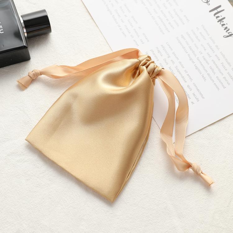 Faux Silk Satin Drawstring Bags Small Jewelry Pouches Reusable Gift Packing Bags