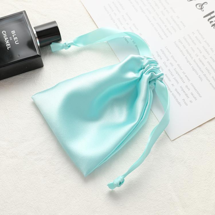 Faux Silk Satin Drawstring Bags Small Jewelry Pouches Reusable Gift Packing Bags