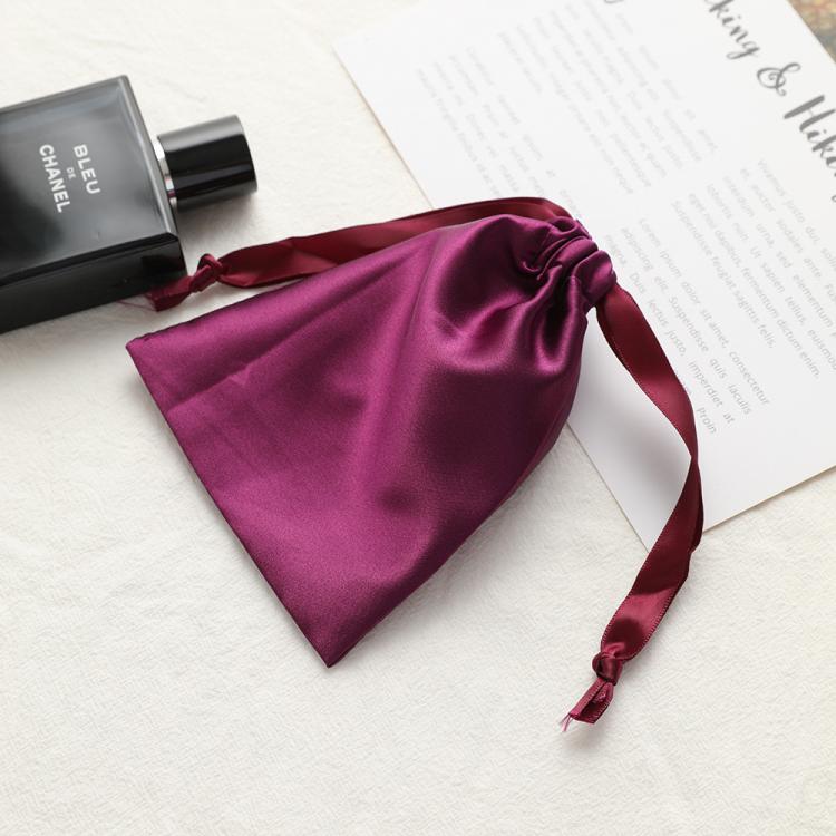 Faux Silk Satin Drawstring Bags Small Jewelry Pouches Reusable Gift Packing Bags
