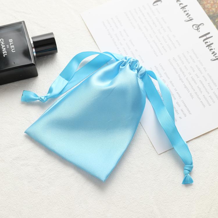 Faux Silk Satin Drawstring Bags Small Jewelry Pouches Reusable Gift Packing Bags