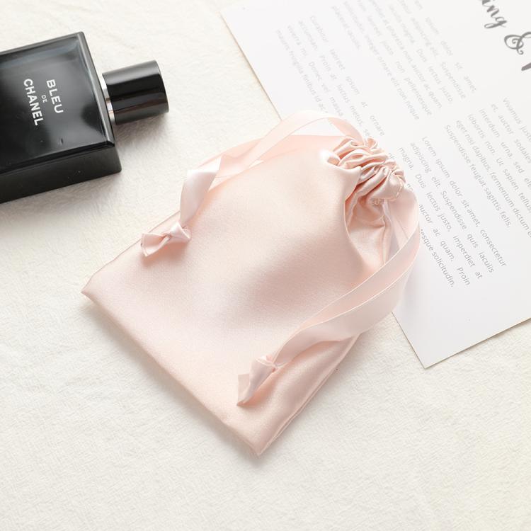 Faux Silk Satin Drawstring Bags Small Jewelry Pouches Reusable Gift Packing Bags
