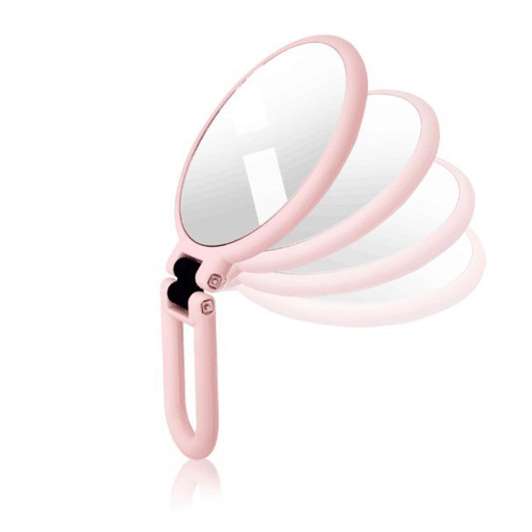 10X 12cm Double Sided Magnifying Makeup Mirror with Handle Folding Pedestal Mirror Portable Travel Vanity Mirror