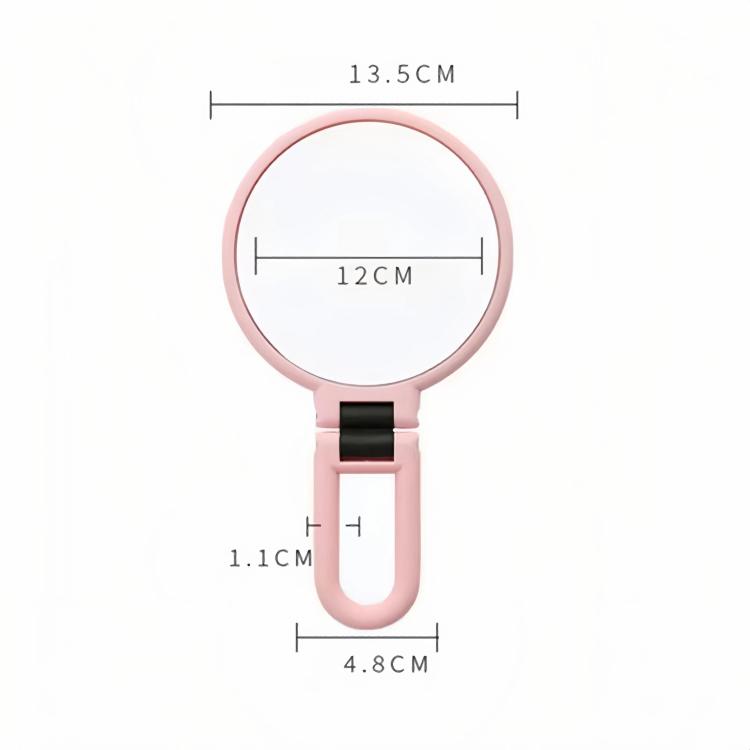 10X 12cm Double Sided Magnifying Makeup Mirror with Handle Folding Pedestal Mirror Portable Travel Vanity Mirror