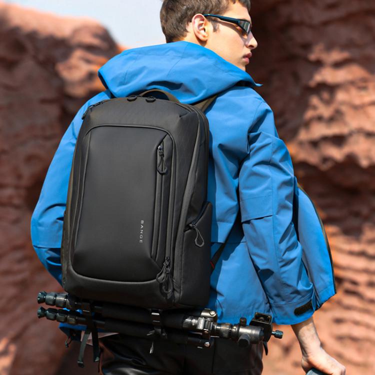 BANGE XJ325 Men Large Capacity Commuter Dual Use Backpack Multifunctional Photography Storage Bag For DSLR Cameras - Black