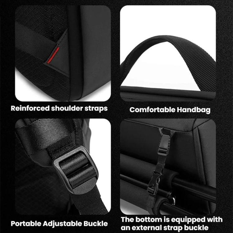 BANGE XJ325 Men Large Capacity Commuter Dual Use Backpack Multifunctional Photography Storage Bag For DSLR Cameras - Black