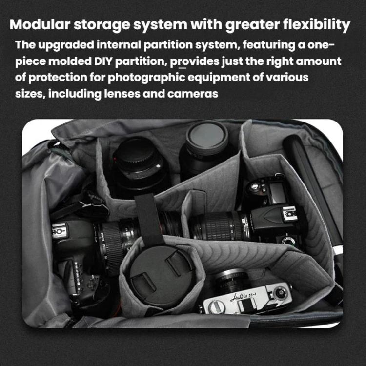 BANGE XJ325 Men Large Capacity Commuter Dual Use Backpack Multifunctional Photography Storage Bag For DSLR Cameras - Black
