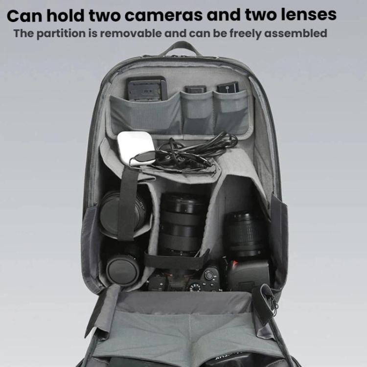 BANGE XJ325 Men Large Capacity Commuter Dual Use Backpack Multifunctional Photography Storage Bag For DSLR Cameras - Black