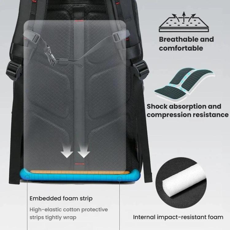 BANGE XJ325 Men Large Capacity Commuter Dual Use Backpack Multifunctional Photography Storage Bag For DSLR Cameras - Black