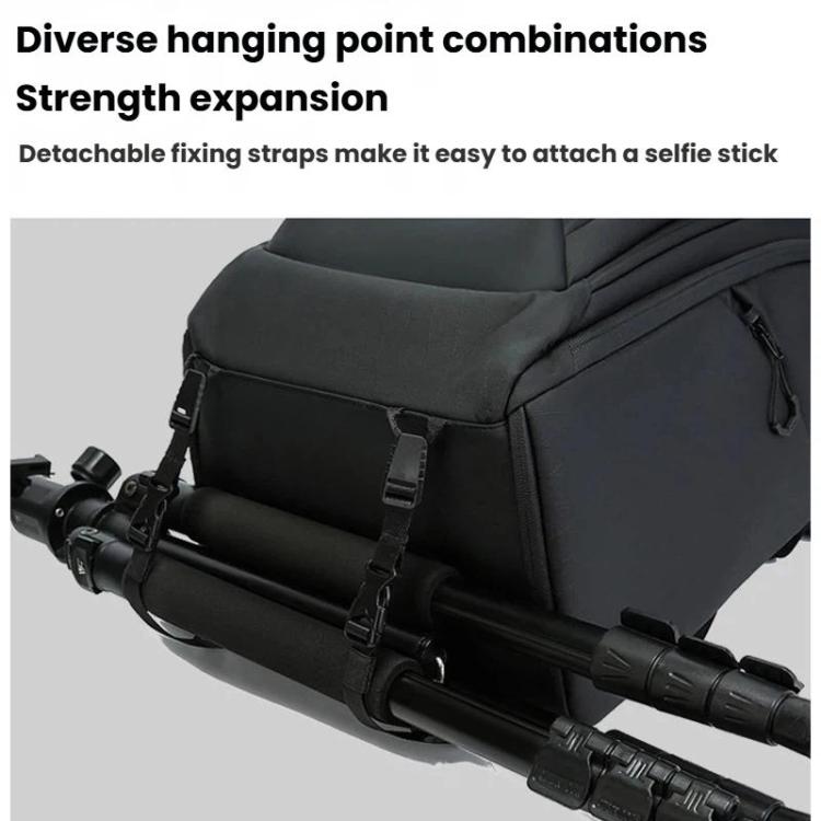 BANGE XJ325 Men Large Capacity Commuter Dual Use Backpack Multifunctional Photography Storage Bag For DSLR Cameras - Black