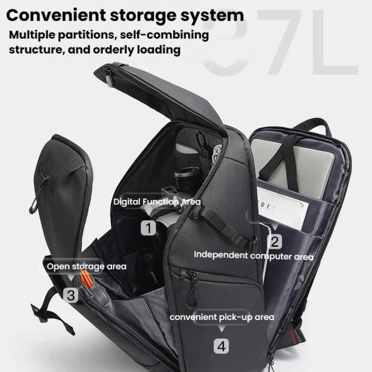 BANGE SJ327 Large Capacity Commuter Travel Backpack Shock-Resistant Laptop Camera Bag - Black