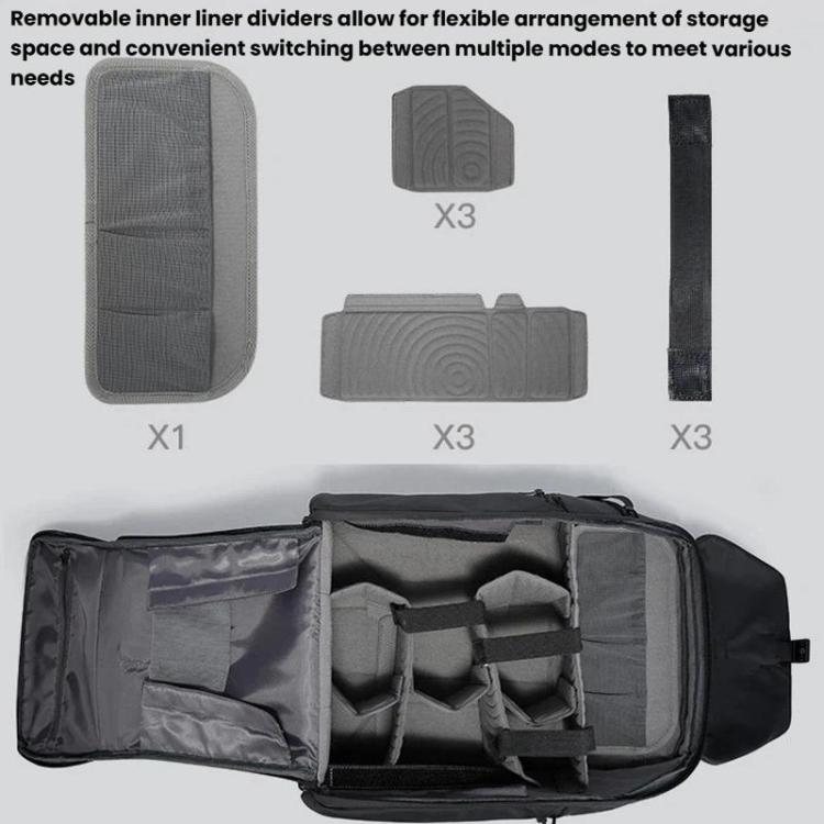 BANGE SJ327 Large Capacity Commuter Travel Backpack Shock-Resistant Laptop Camera Bag - Black