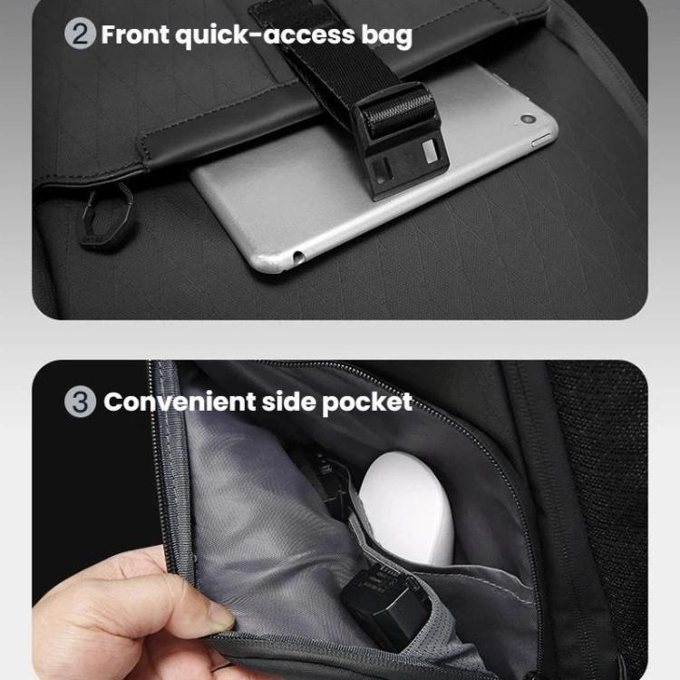 BANGE SJ327 Large Capacity Commuter Travel Backpack Shock-Resistant Laptop Camera Bag - Black