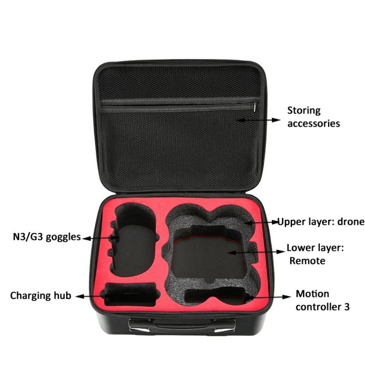 For DJI Avata 360 Hard Carrying Case Shockproof Waterproof Storage Handbag - Black