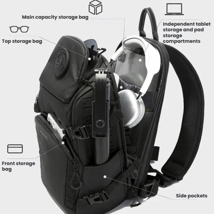 BANGE FW-231 Outdoor Cycling Chest Pack Men Multifunctional Durable Large-Capacity Crossbody Bag - Black