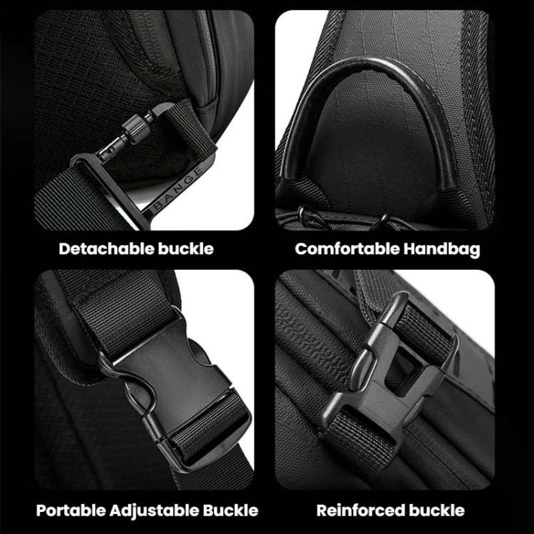 BANGE FW-231 Outdoor Cycling Chest Pack Men Multifunctional Durable Large-Capacity Crossbody Bag - Black