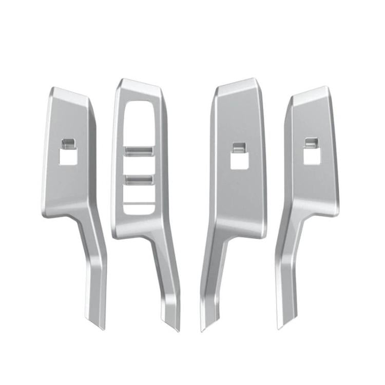4pcs / Set For Toyota RAV4 / Wildlander Car Window Switch Panel Decorative Sticker LHD Silver