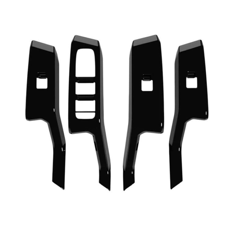 4pcs / Set For Toyota RAV4 / Wildlander Car Window Switch Panel Decorative Sticker LHD Black