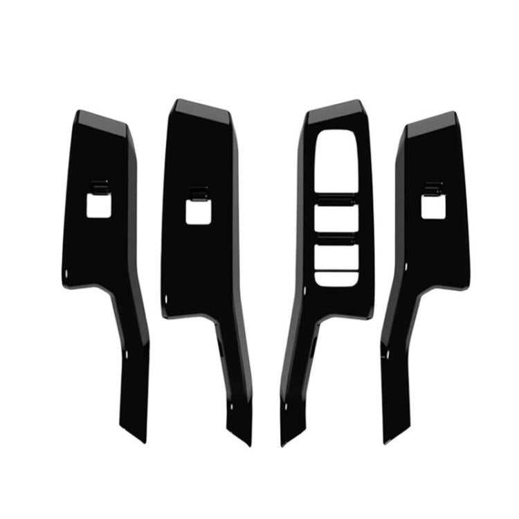 4pcs / Set For Toyota RAV4 / Wildlander Car Window Switch Panel Decorative Sticker RHD Black