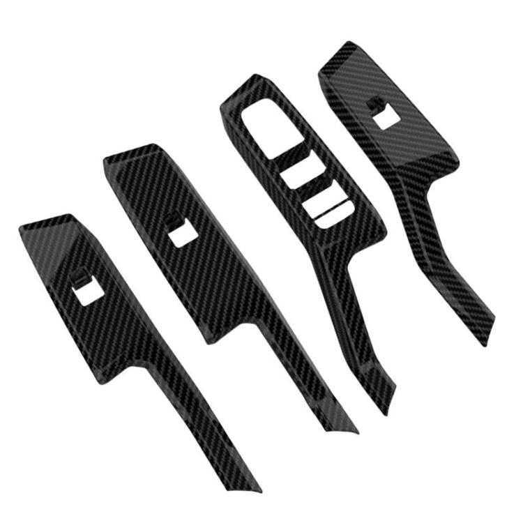 4pcs / Set For Toyota RAV4 / Wildlander Car Window Switch Panel Decorative Sticker LHD Black
