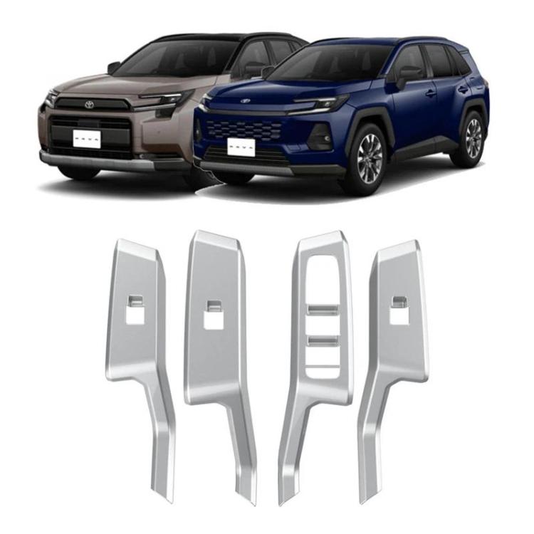 4pcs / Set For Toyota RAV4 / Wildlander Car Window Switch Panel Decorative Sticker LHD Black