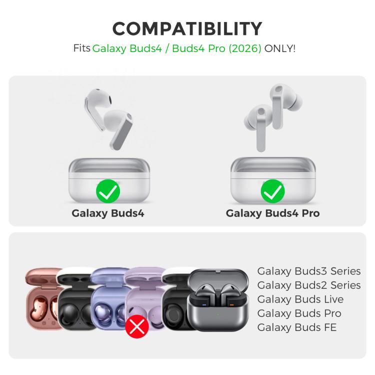 For Samsung Galaxy Buds4 / 4 Pro AhaStyle WG162 Silicone Split Protective Case