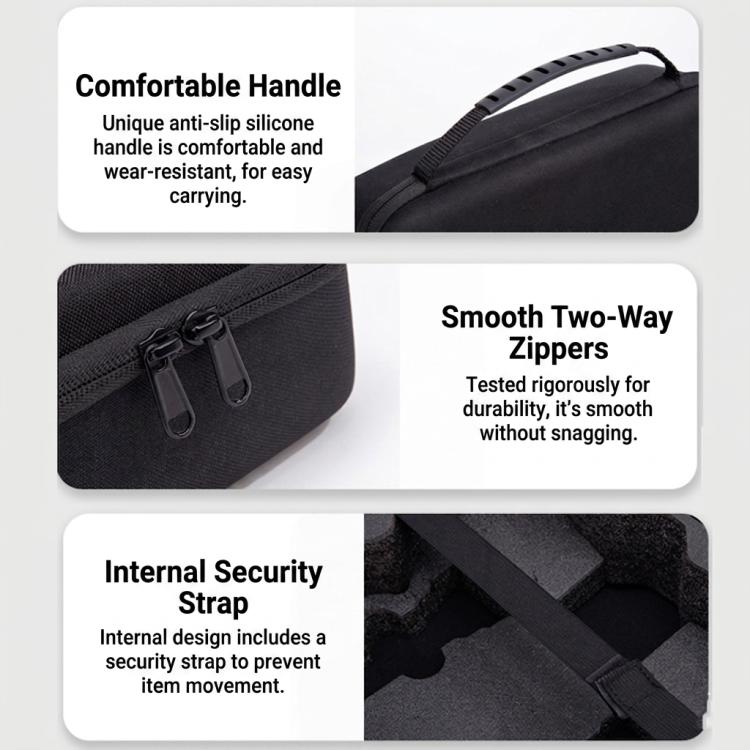 For DJI Avata 360 Drone Body Hard Carrying Case Portable Travel Storage Bag with 600D Nylon Fabric Water-Resistant & Shockproof Handbag - Black