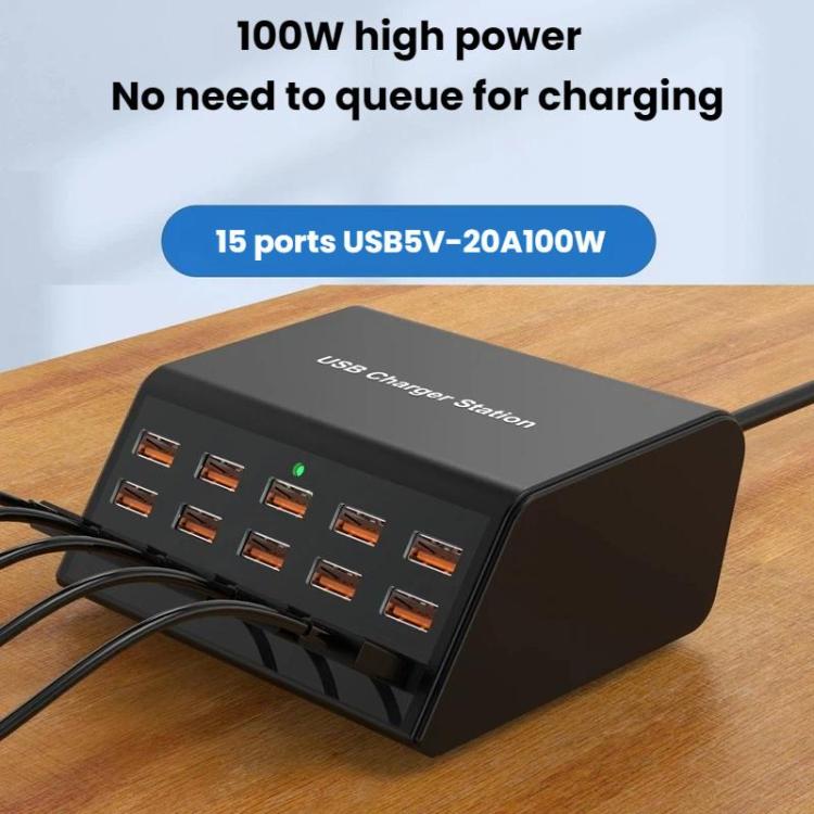15-Port USB Power Strip Smart Fast Charging Charger - Kor Plug