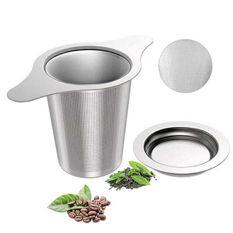 LsCook Oval Shape Dual Handle With Lid 304 Stainless Steel Tea Strainer Household Double-Handle Tea Filter