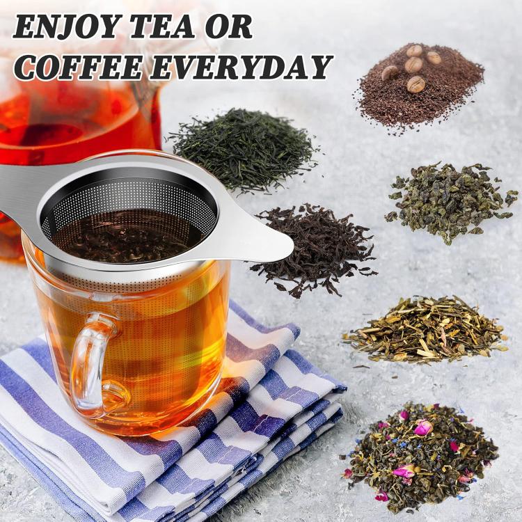 LsCook Oval Shape Dual Handle With Lid 304 Stainless Steel Tea Strainer Household Double-Handle Tea Filter