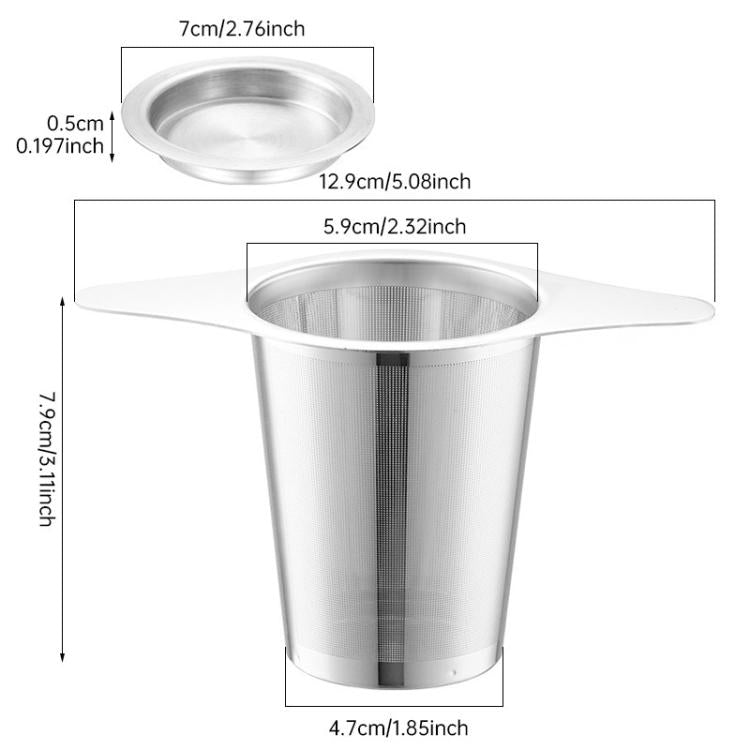 LsCook Oval Shape Dual Handle With Lid 304 Stainless Steel Tea Strainer Household Double-Handle Tea Filter