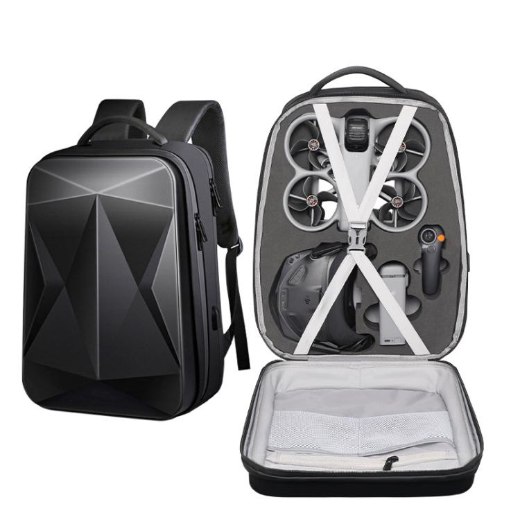 For DJI Avata 360 Hard Shell Backpack Waterproof Carrying Case For N3 Goggles/RC 2 Controller With 17-Inch Laptop Compartment - Black